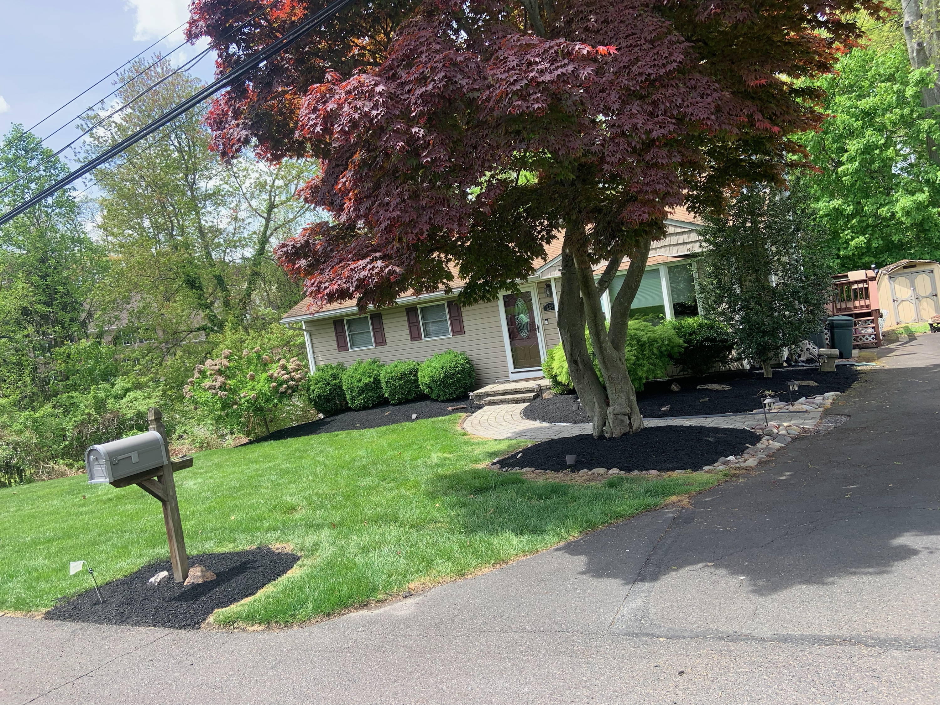 Front view of property with landscaping